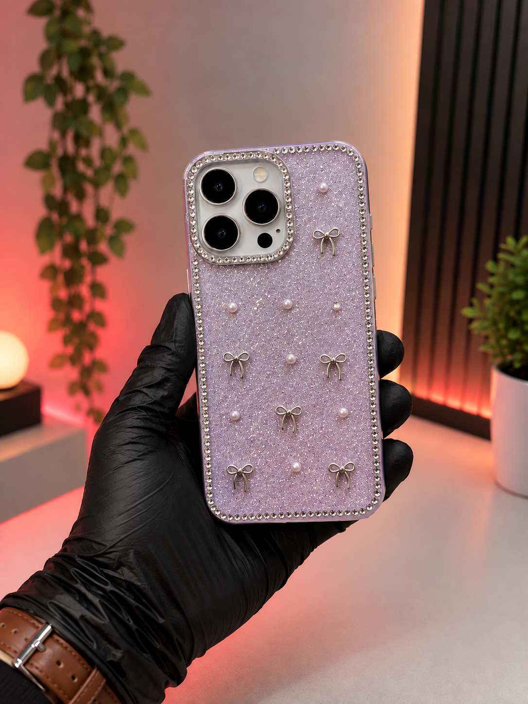 Purple Bow iPhone Case - Girlyy Asthetics