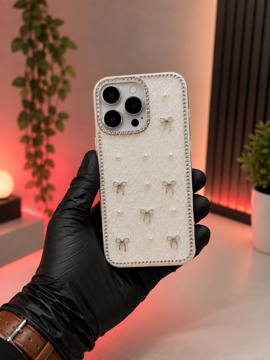 White Bow iPhone Case - Girlyy Asthetics