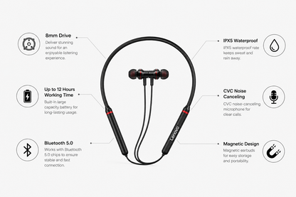 Lenovo HE05x Wireless Neckband - Made for Perfect Calls