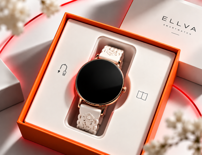 Ellva Smart Watch – HD AMOLED Display | Health Tracking & Aura Fit