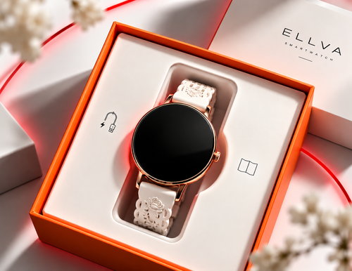 Ellva Smart Watch – HD AMOLED Display | Health Tracking & Aura Fit